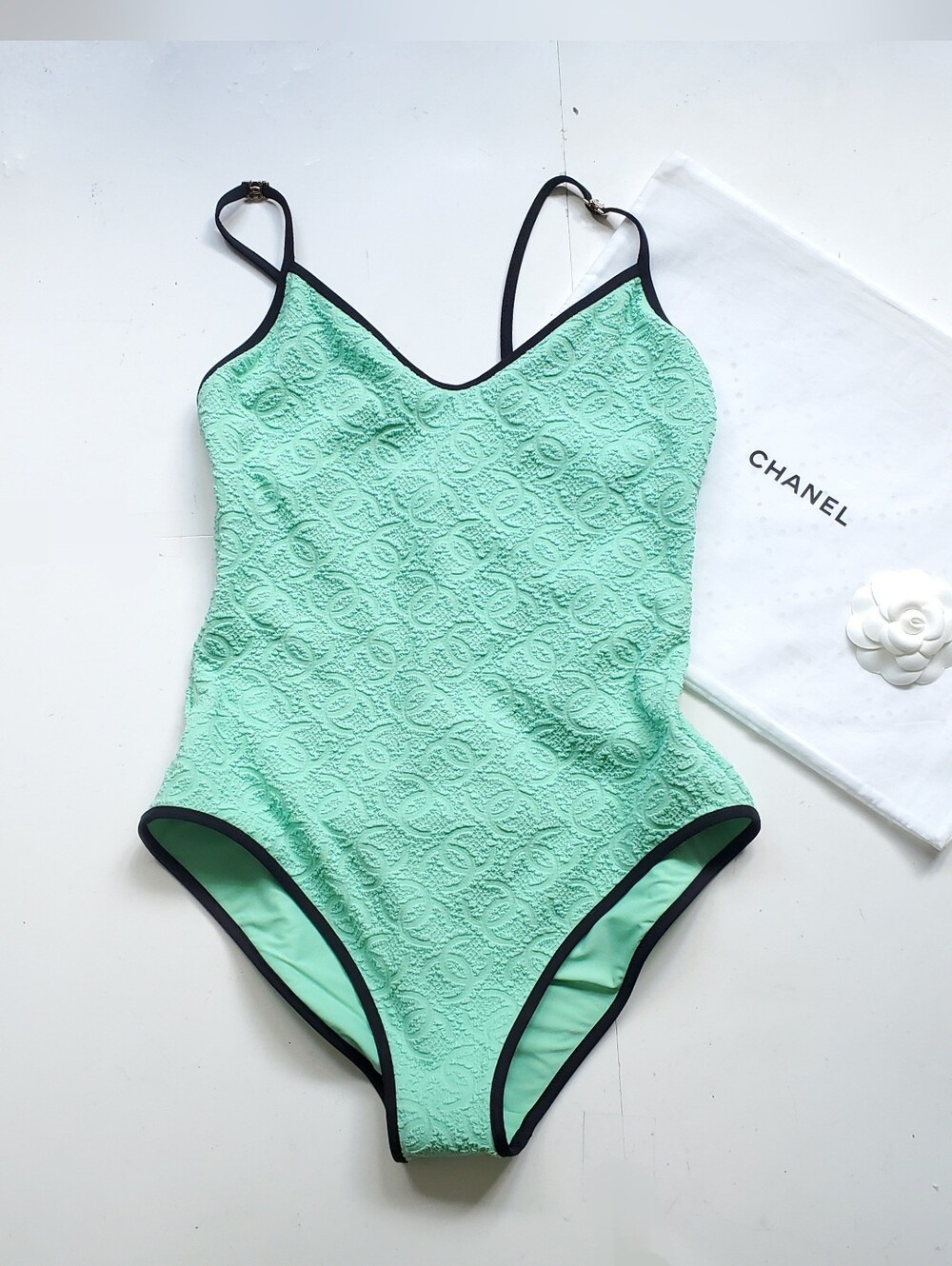 Chanel 2026 Limited Edition Coco Beach Collection Mint Green Swimsuit Brand New